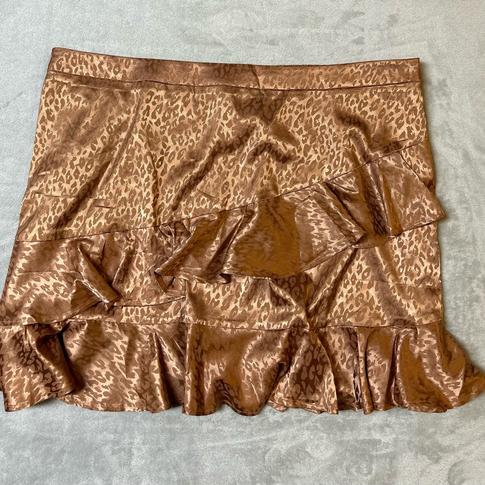 A Beautiful Soul Copper cheetah skirt with ruffle
